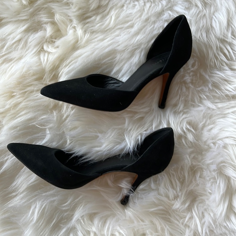 Pair of Black Suede Vince Pumps
